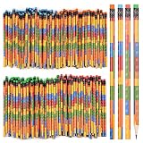 Kolewo4ever 200 Pieces Building Block Wood Pencils Colorful Round Pencils with Top Erasers Kids Birt