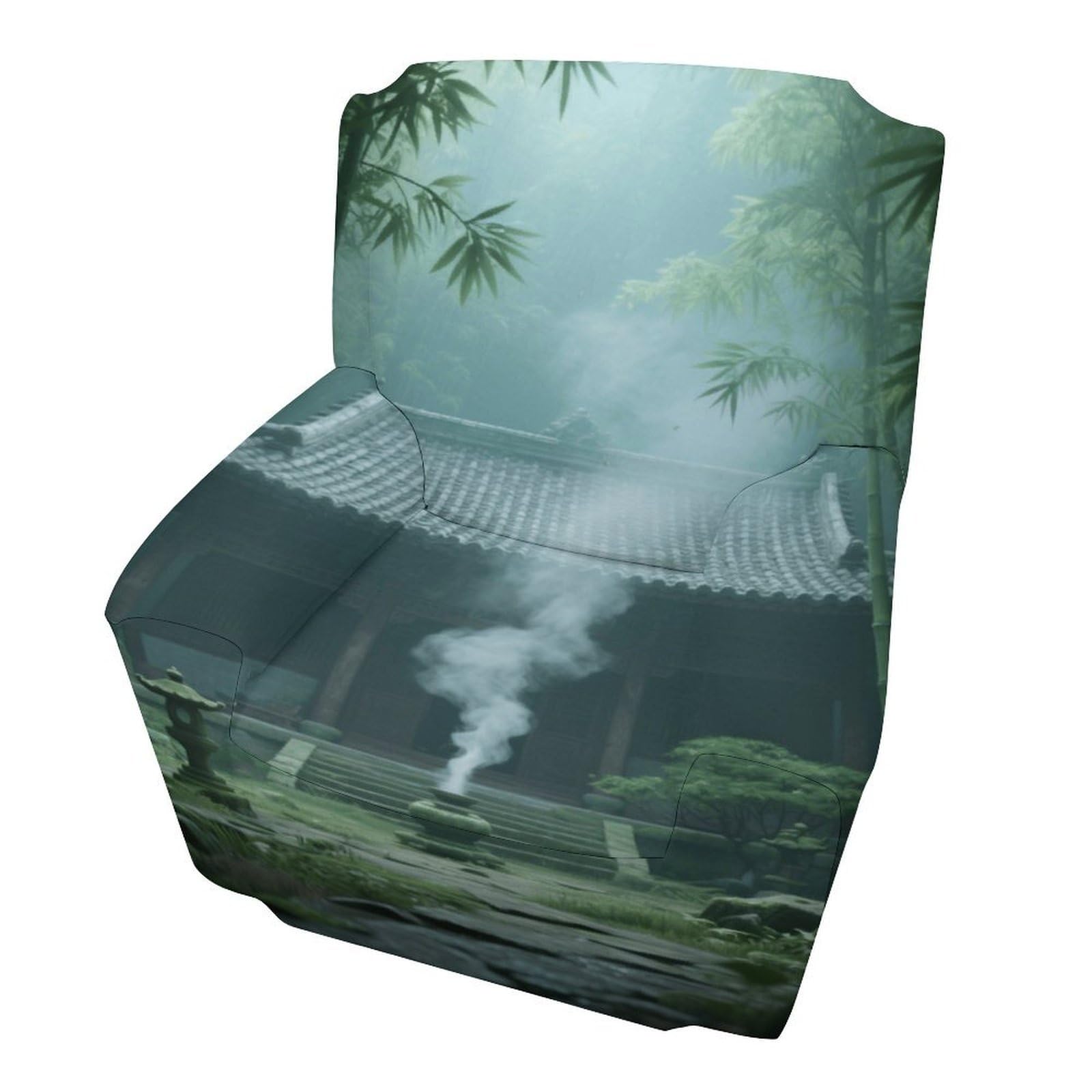 Fekiloot Style Mysterious Temple In Bamboo Forest Couch Cover Sofa Cover Sofa Slipcover