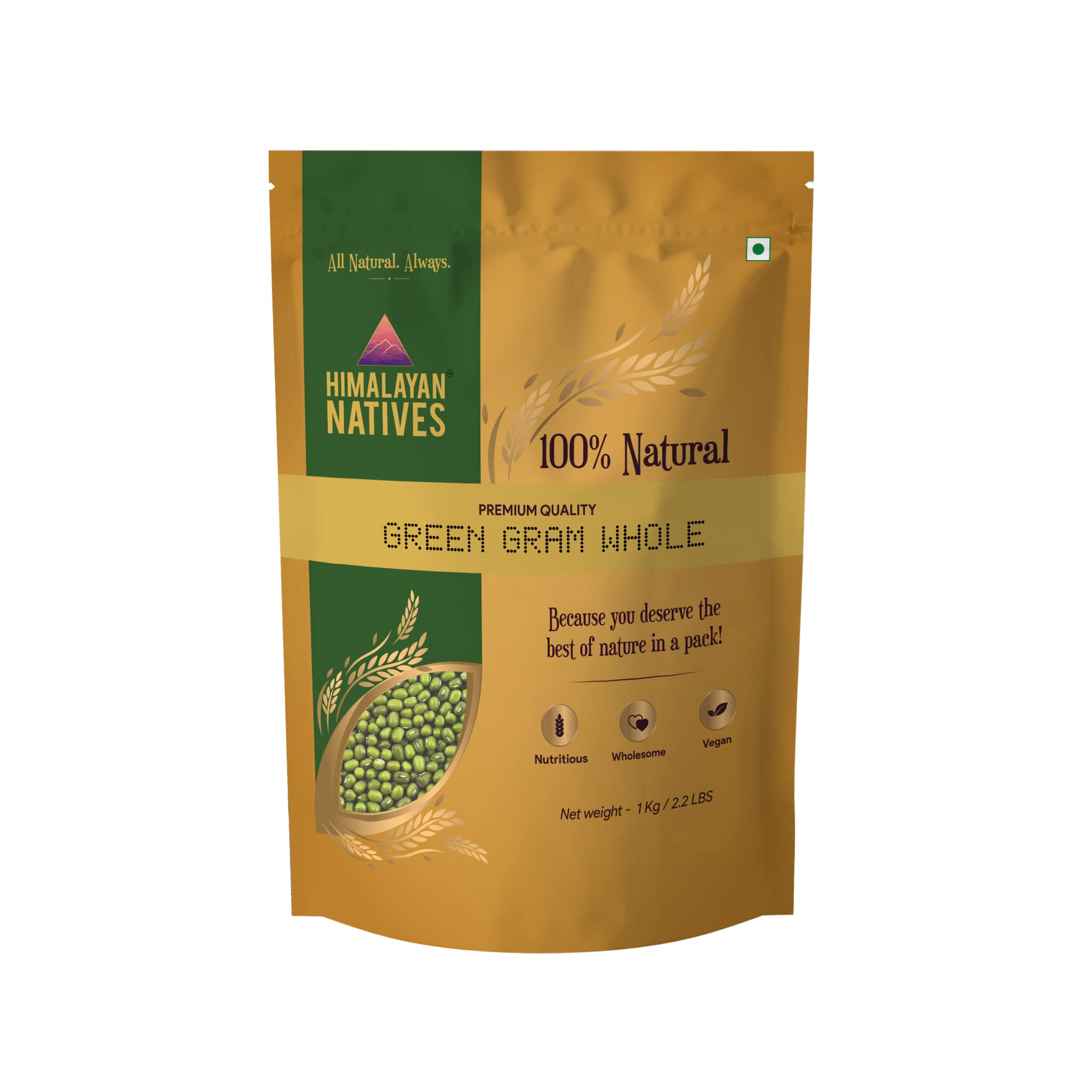 Himalayan Natives 100% Natural Premium Green Gram Whole 1 kg | Green Moong | Rich in Iron, Protein and Fibre | Pulse Grain | Plant Nutrition | Preservatives and Gluten Free (B092QZX65Y) Amazon Price History, Amazon Price Tracker