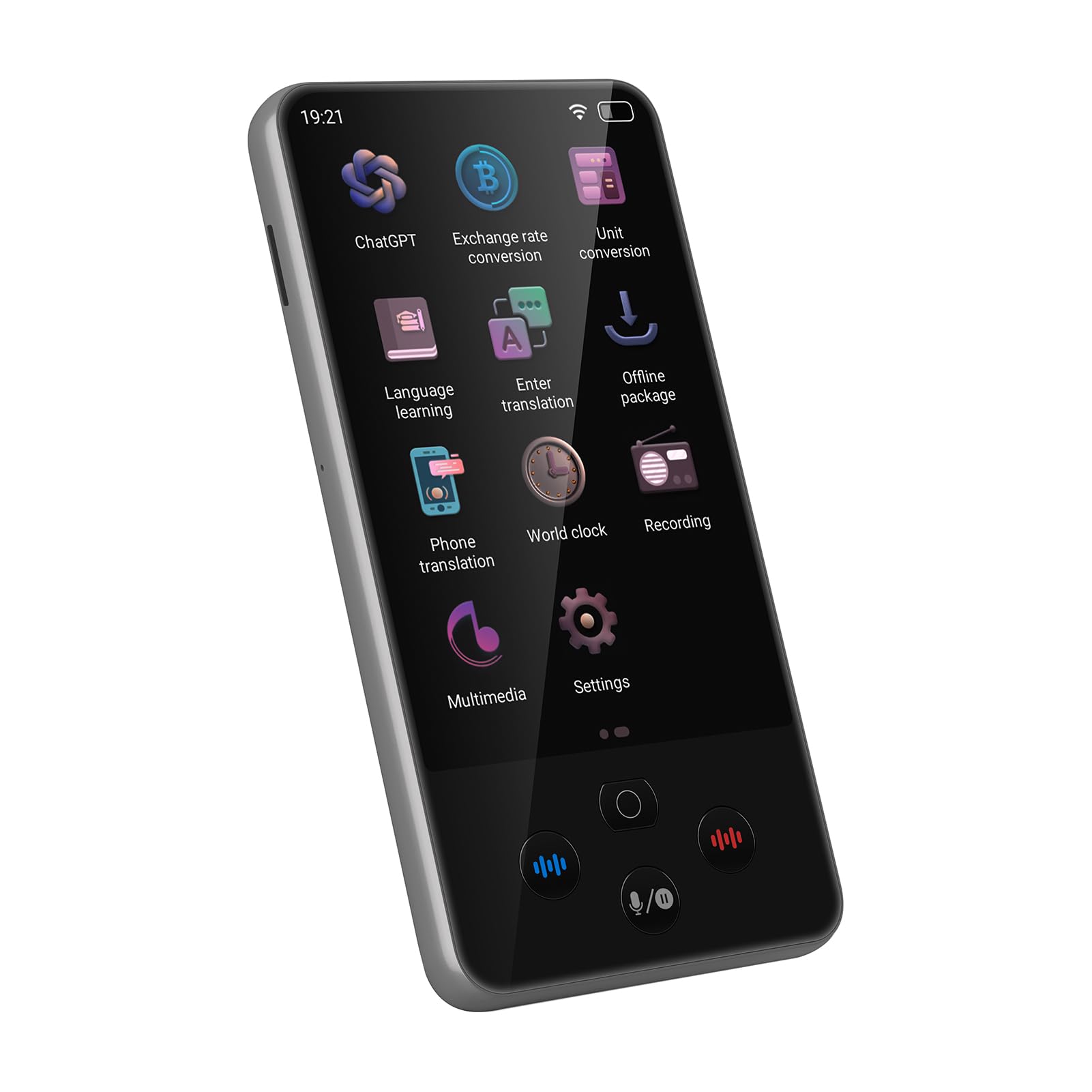XUMIUZIY Tragbarer Touchscreen-Übersetzer, 138 Sprachen, Multifunktionales Sprachgerät für Geschäftsreisen, 3,97 Zoll