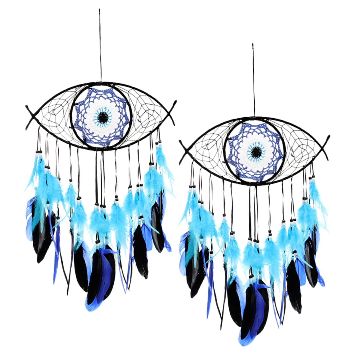 Ciieeo 8 Piezas Decoración De Pared Kits De Campanas De Viento Decoración Americana Colgante De Coche Decoración del Mal De Ojo Atrapasueños para Colgar En La Pared Ojo Atrapasueños Pluma