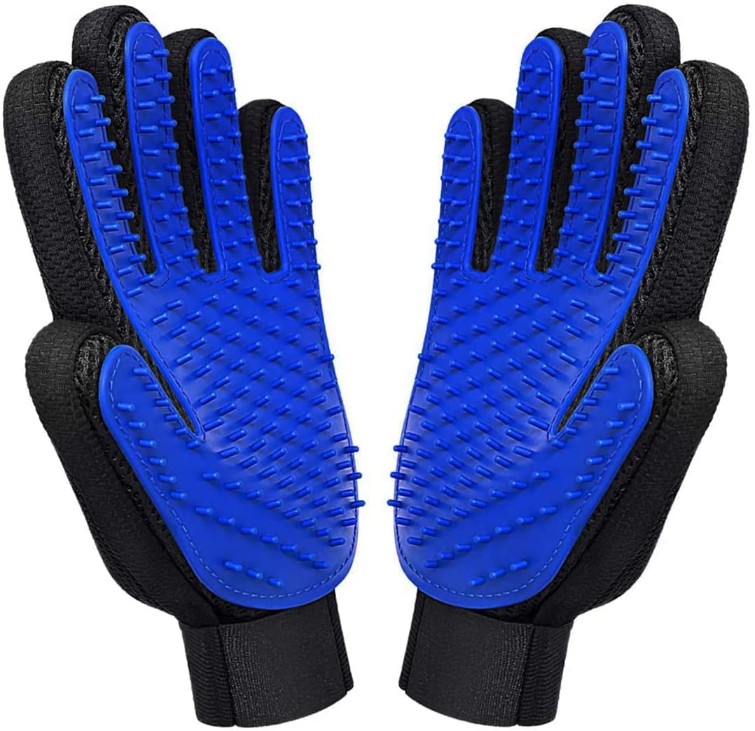 SILENCIO Pet Grooming Gloves, Upgrade Version Pet Hair Remover Gloves, Gentle Deshedding Brush Gloves, Cats & Dogs, Efficient Pet Hair Remover Mitt, Dog Brush Gloves, (1 Pair ~ Blue) (B0B4P4J4T6) Amazon Price History, Amazon Price Tracker