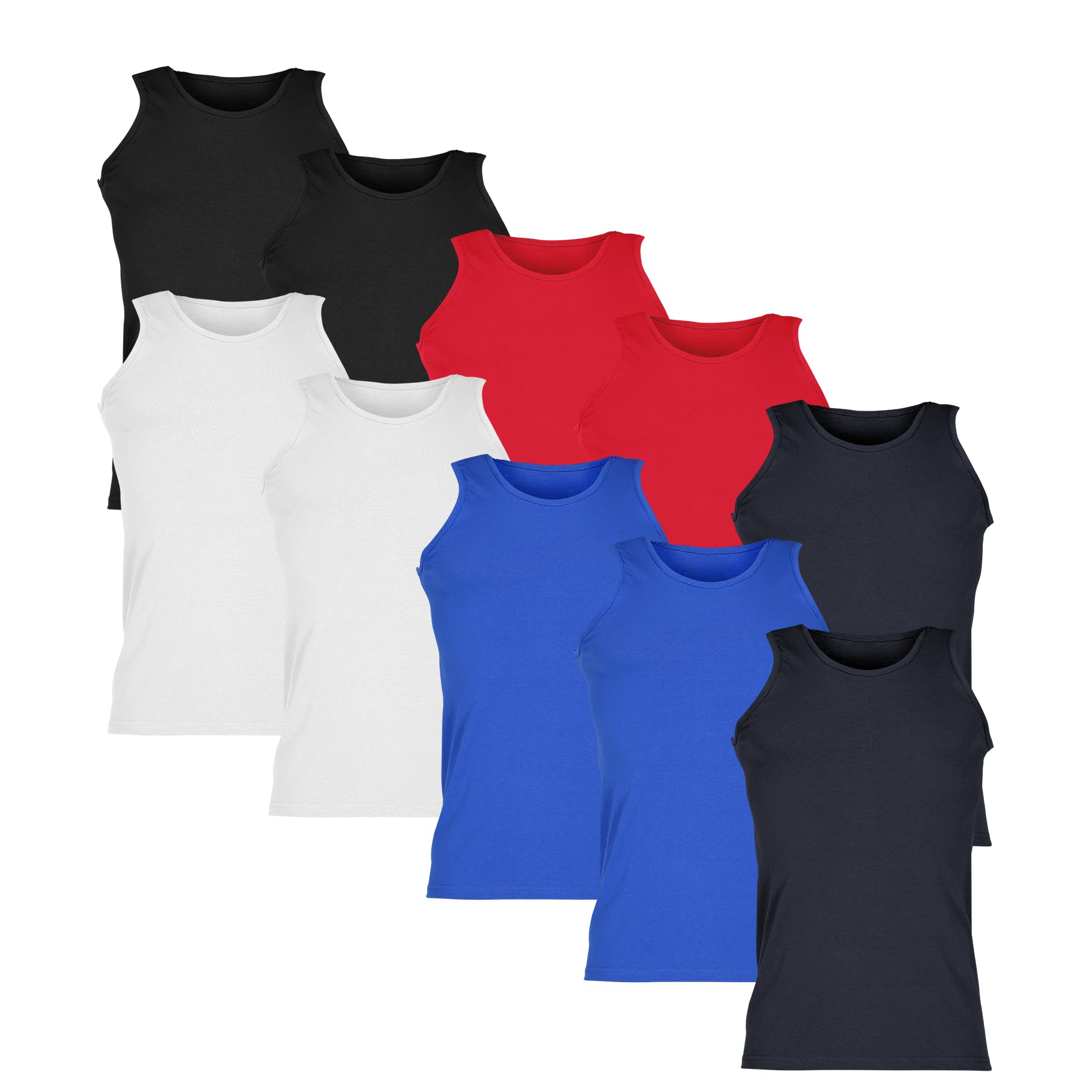 Fruit of the Loom 10er-Pack Valueweight Athletic Vest Herren Unterhemd Tank-Top + Web-Textilien24 Stoffbeutel - S M L XL XXL 3XL 4XL 5XL - Diverse Farbsets