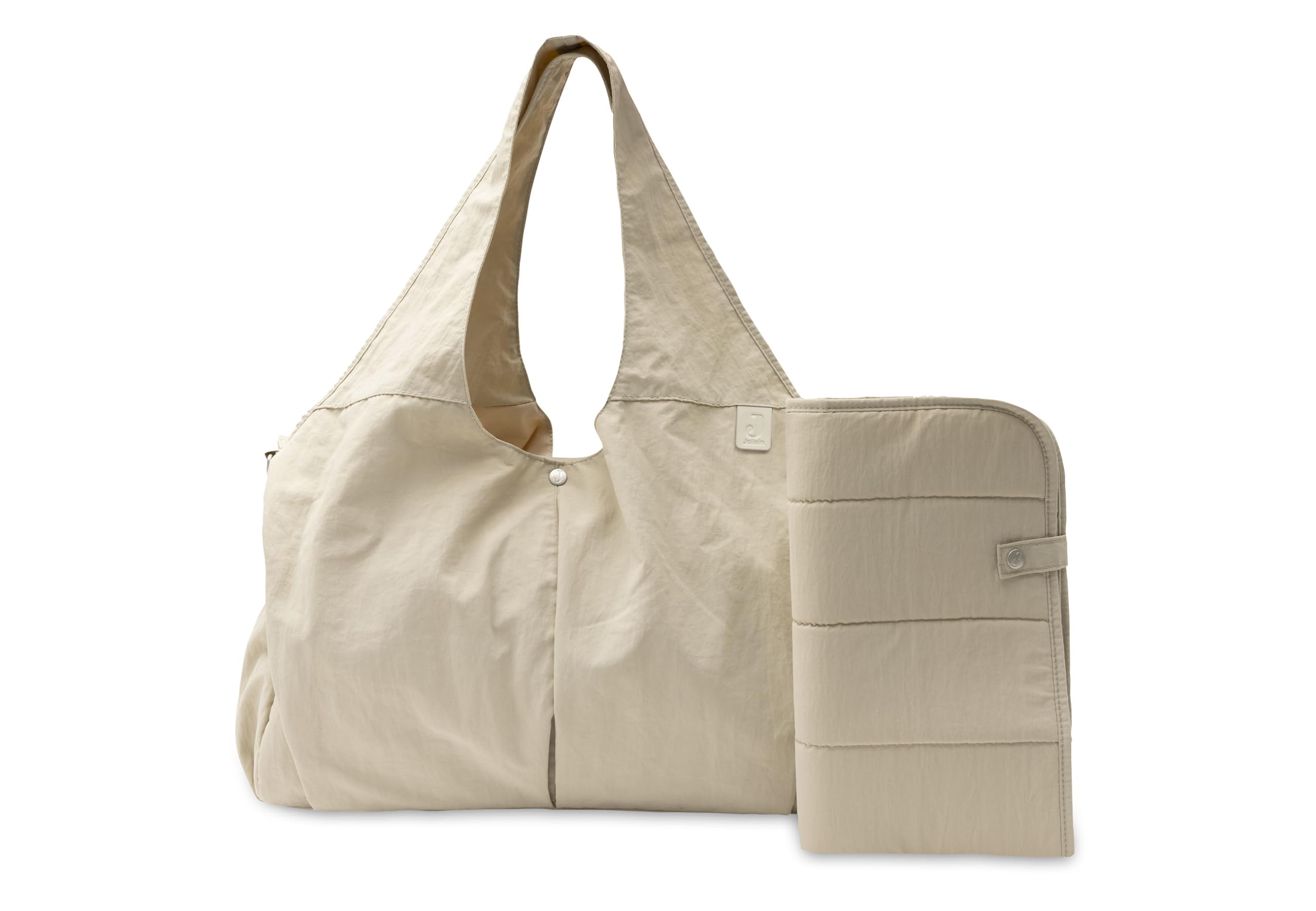 Jollein Wickeltasche Urban – Warm Sand – Moderne Wickeltasche – Wasserabweisend & Pflegeleicht – Mit Schultergurt & Wickelunterlage – 40x20x25cm