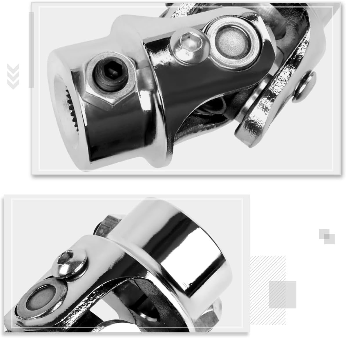 Universal Stainless Steel Steering Shaft Single U Joint | 9/16" 26 Spline to 3/4" DD