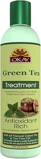 OKAY Green Tea Nourishing Antioxidant Rich Treatment Helps Revitalize,Rejuvenate,and Restore Moisture to Hair Sulfate,Silicone,Paraben Free For All Hair Types and Textures Made in USA 8oz