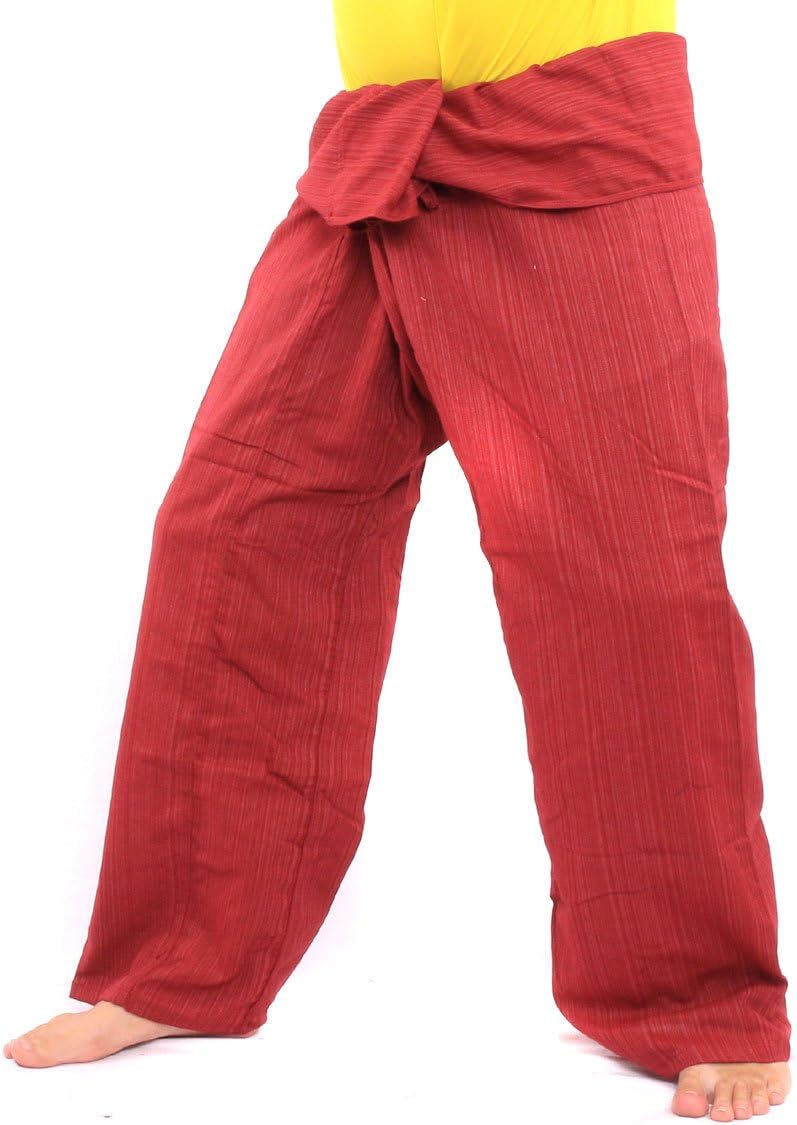 Jing Shop Thai Fisherman Pants Solid Color Cotton Mix One Size Extra Long - Image 2