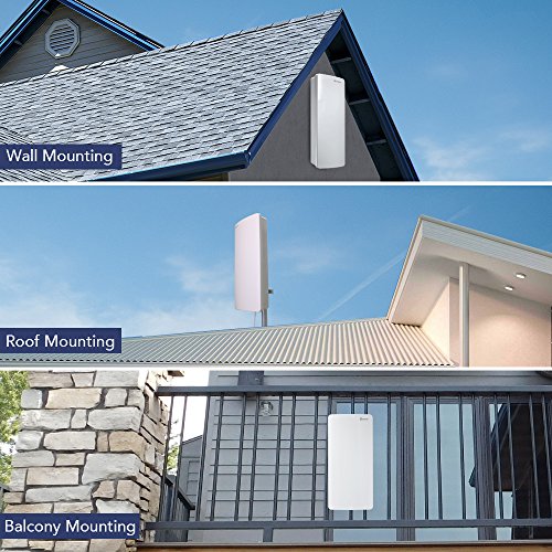 Antop Big Boy Hdtv Flat Panel Amplified Antenna For Outdoor/Indoor,80 Mile Multi-Directional With Amplifier Signal Booster, 1080P 4K-Extremely High Reception With 40Ft Coaxial Cable #TOP1