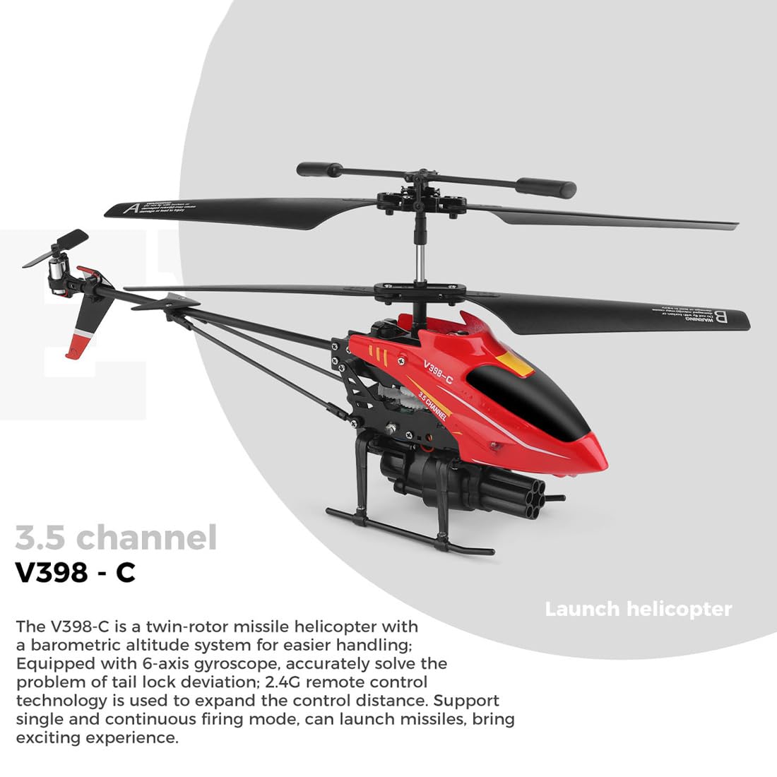 WL V398-C rakieta, samolot, helikopter RC dla dorosłych, 2,4 G, 4 CH, podwójne ostrze, helikopter RC z regulowaną dźwignią gazu w lewo/prawą rękę, zabawka, prezent RTF