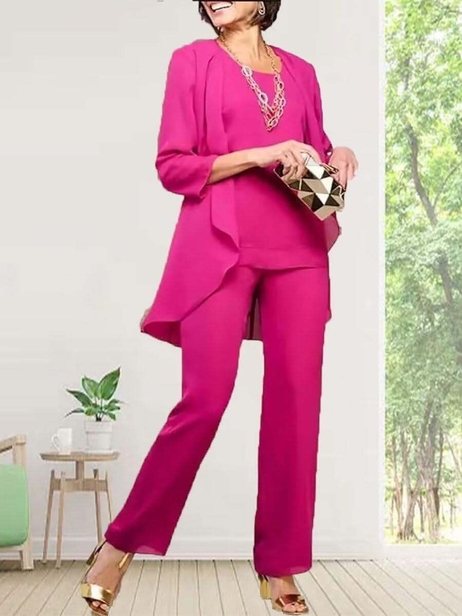 3 Pieces Mother of The Bride Pant Suits for Wedding Pant Suits for Women Dressy Cocktail Pantsuits
