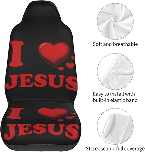 Miniatura 6 de I Love Christian Jesus - Funda de asiento delantero de automóvil para hombres y mujeres, 2 piezas, fundas de asiento automotriz para automóviles,