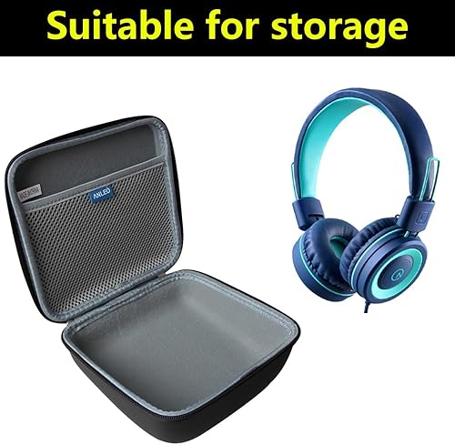 Vista 3 de Anleo Estuche rígido de viaje para auriculares infantiles (negro, solo estuche)