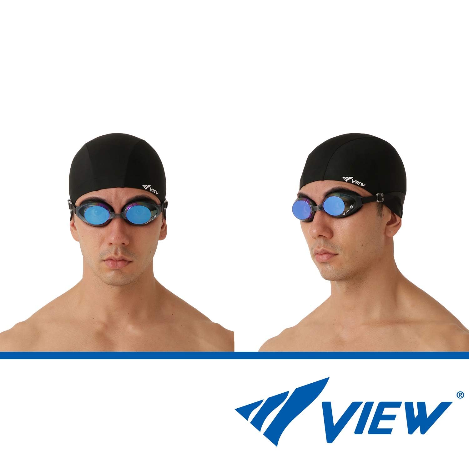 VIEW Swimming Gear V-630ASA SWIPE Fitness-Schwimmbrille, Blau/Schwarz, verspiegelte Gläser