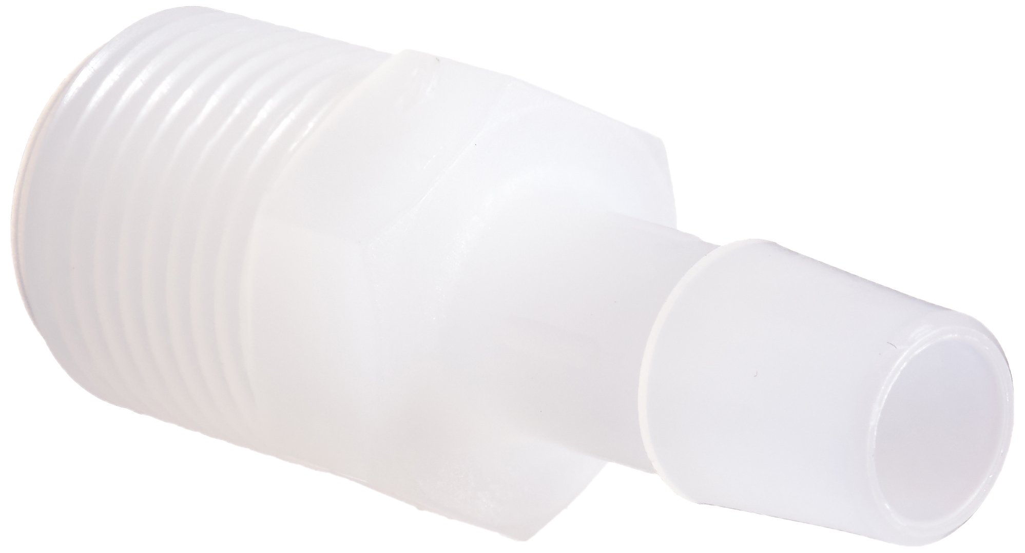 Eldon James A6-6NK Natural Kynar Adapter Fitting, 3/8-18 NPT to 3/8