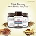 Pure Nutrition Triple Ginseng 650mg | 120 Caps | Complex for Men and Women | Highly Effective Combination of Red, American and Siberian Ginseng. Non GMO