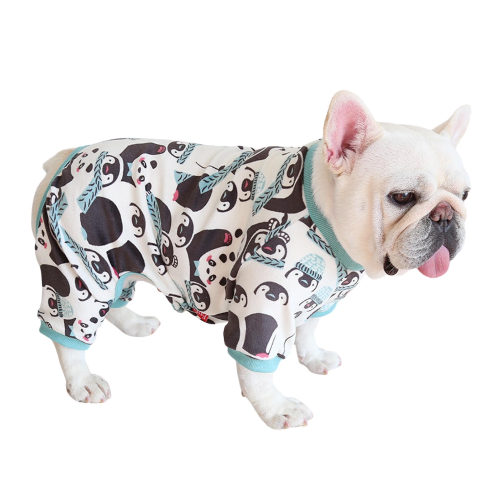 BT Bear Fat Dog Clothes,Autumn Winter Soft Warm Dog Pajamas Jumpsuit Pug Bulldog Onesies Clothes Costume for Cats Puppy Small Dogs Medium Dogs (Light Green, L: back length 33-36cm) — image 1