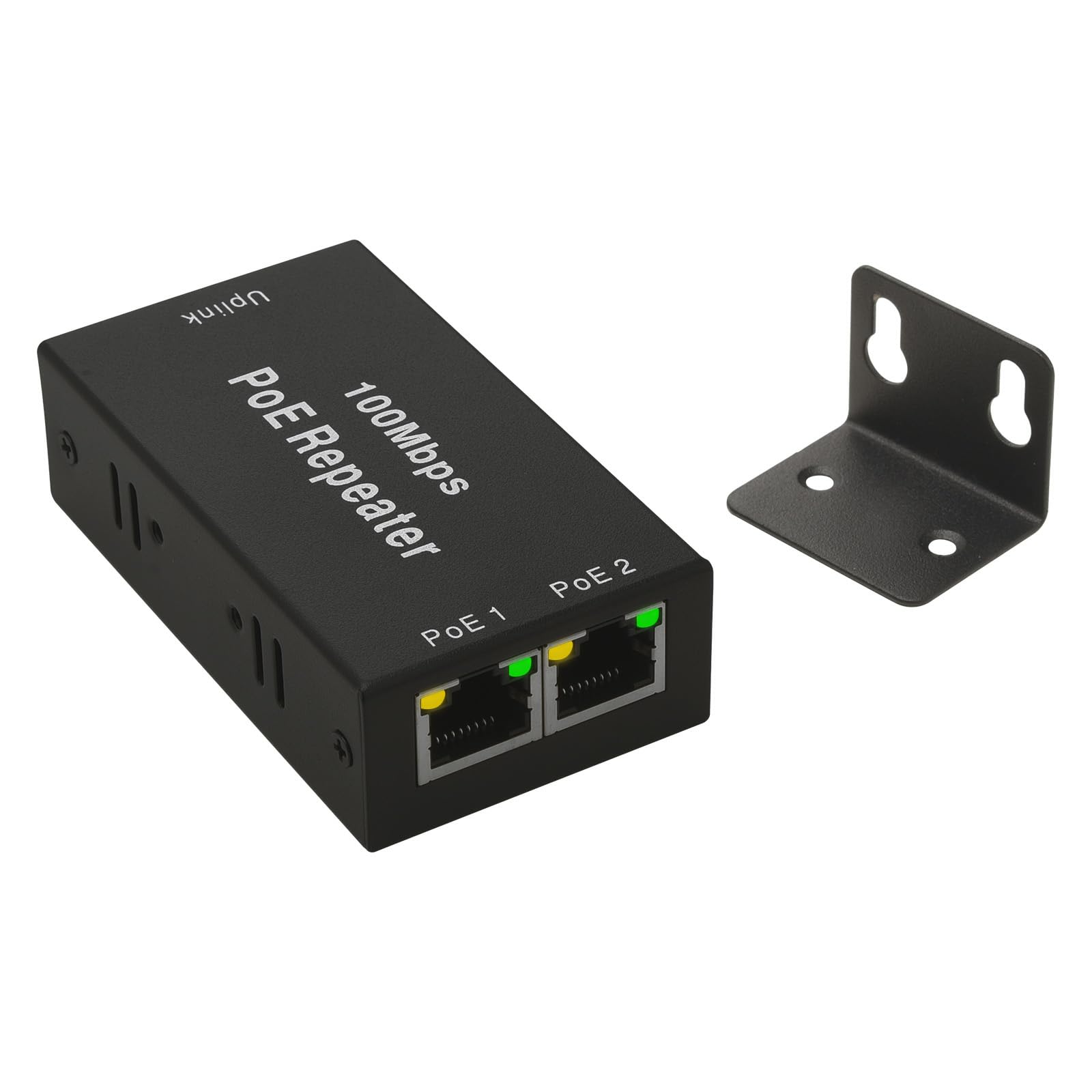 100M Desktop/Wall Mount PoE Extender, 1 to 2 PoE Extender with 10/100Mbps Speed, IEEE 802.3af/at PoE+ Standard, 1 In 2 Out 100M/328FT Signal Extende POE Repeater for PoE Camera/PoE Device-image-14