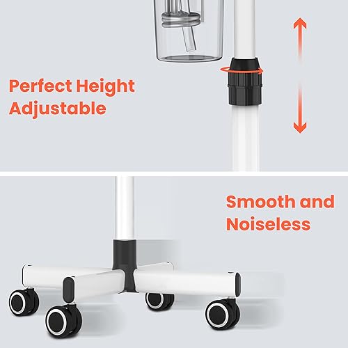Miniatura 4 de TASALON Máquina de vapor facial profesional sobre ruedas, vaporizador esteticista de pie con niebla de ozono caliente, facial para rejuvenecimiento
