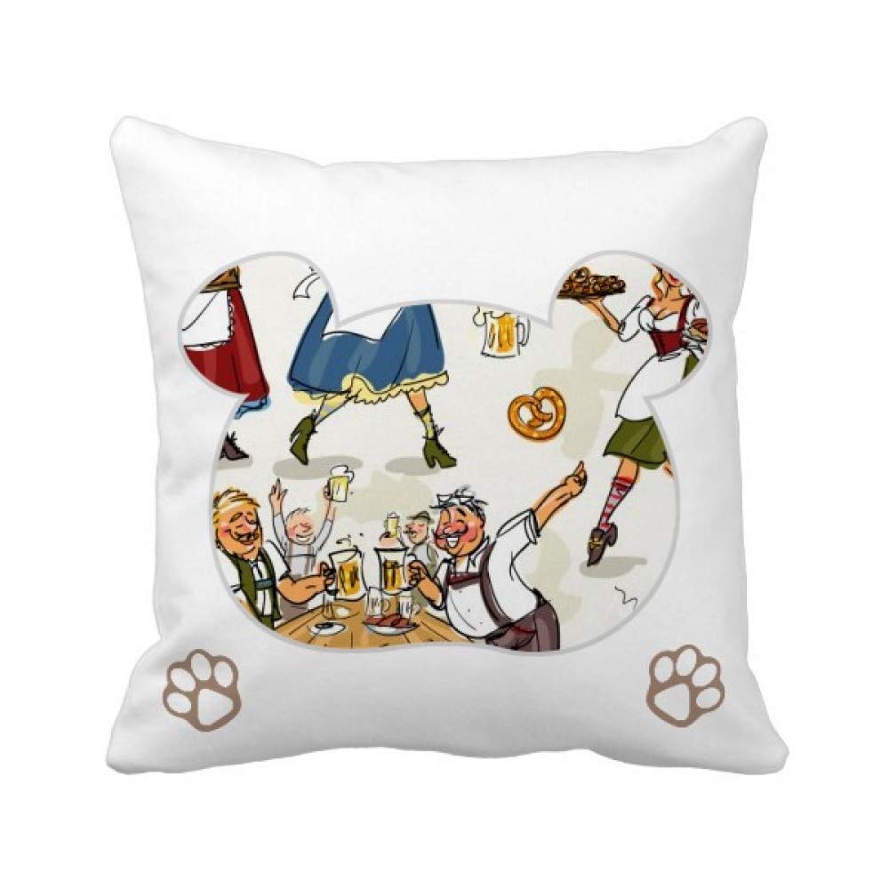 Housse de coussin carrée motif ourson lavable pour protéger vos oreillers des tâches