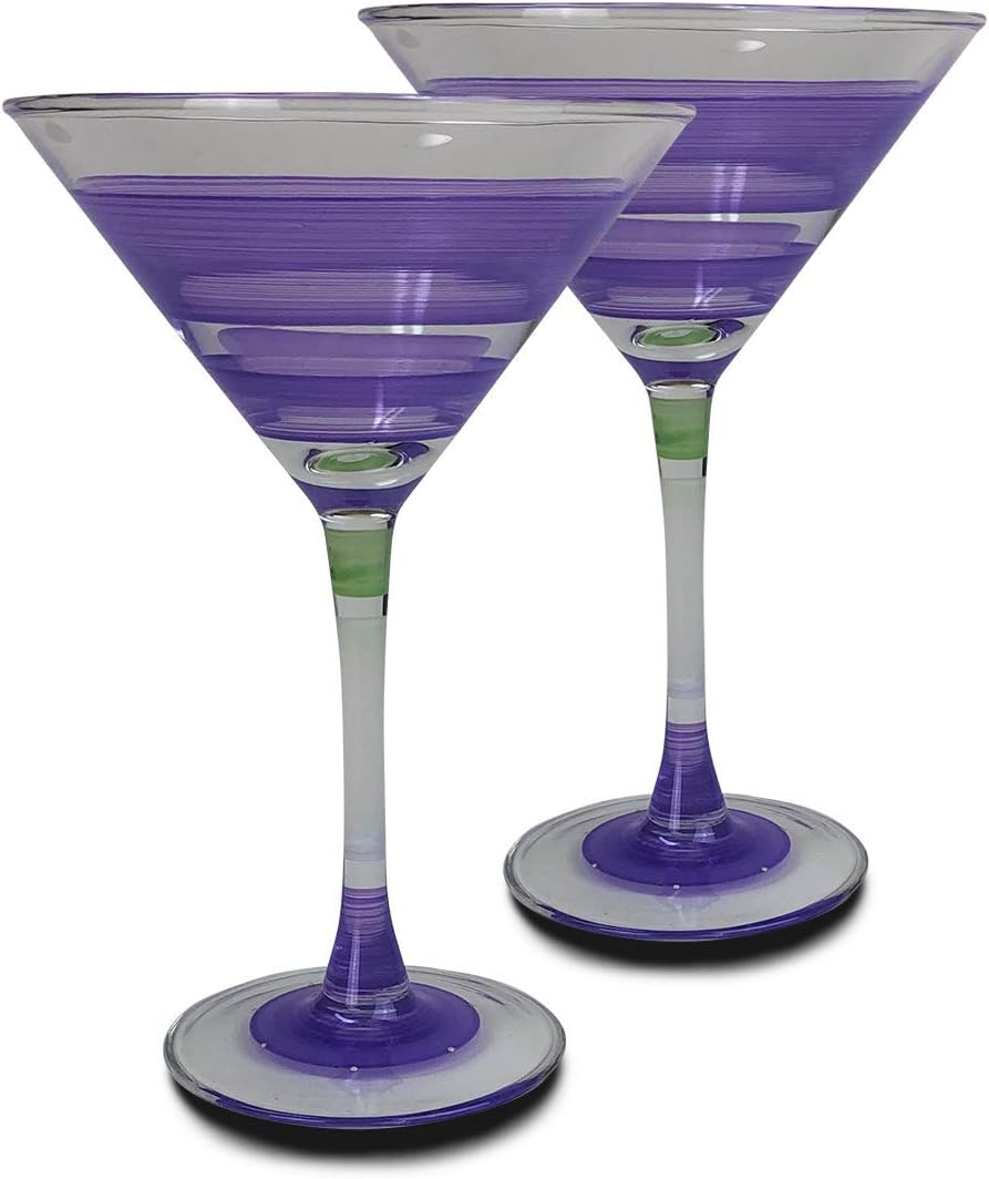 Golden Hill Studio Hand Painted Martini Glasses Set of 2