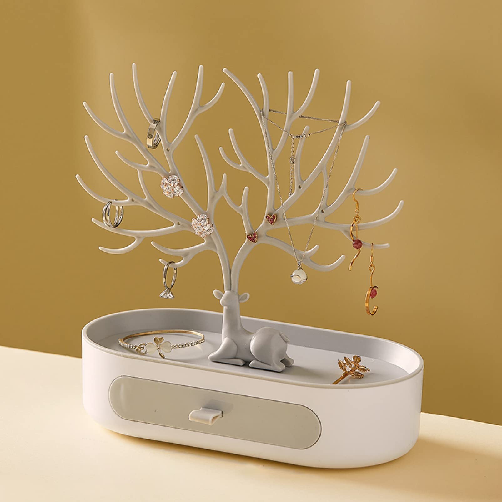 アンティーク［ アクセサリースタンド / ジュエリースタンド ］鹿モチーフ Amazon｜ジュエリースタンド アクセサリースタンド 引き出し 鹿 ピアス