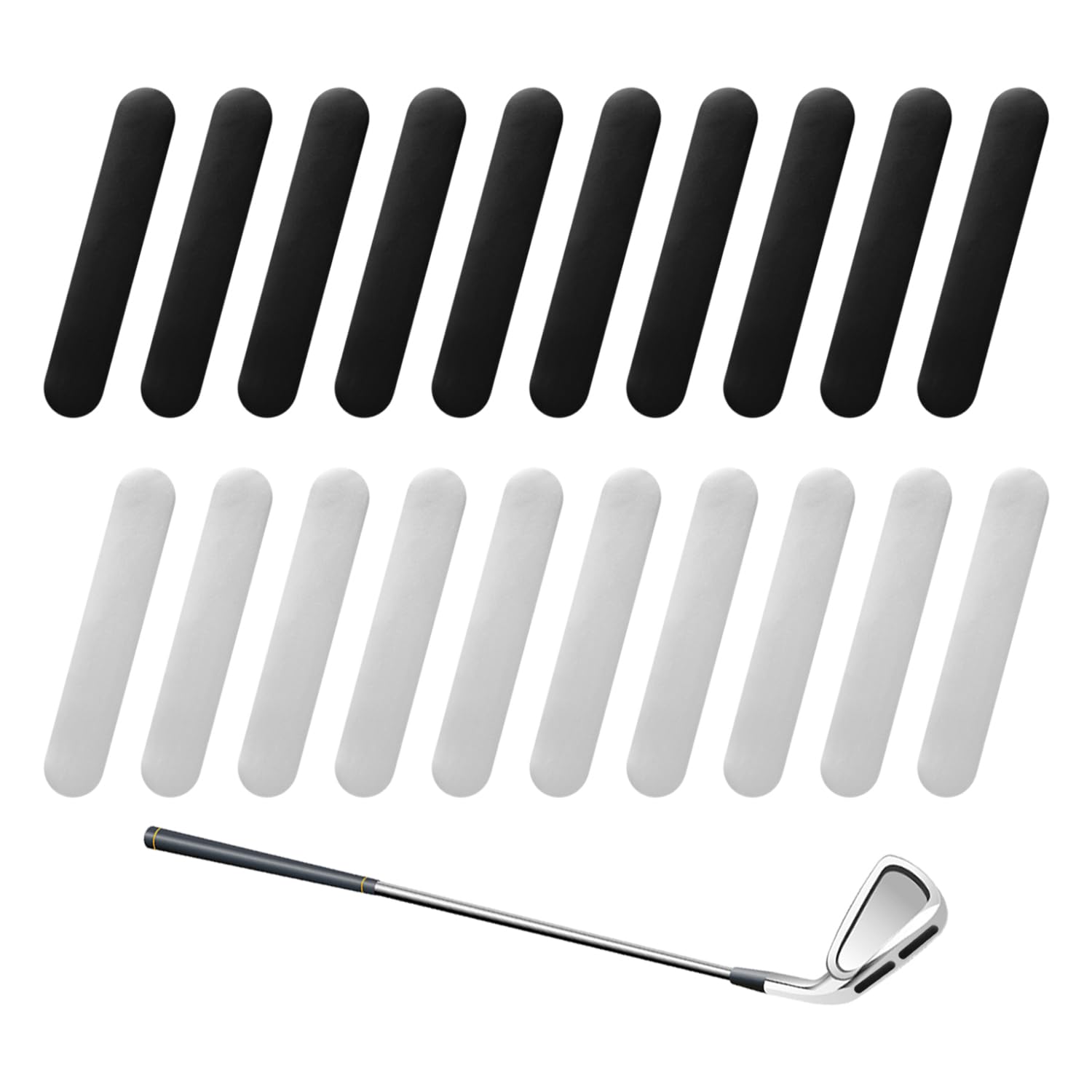 20 Hojas De Plomo Ponderadas En El Club De Golf, Hojas De Plomo De Contrapeso Swing, Suministros De Ejercicios De Golf, Accesorios De Golf (Plata, Negro).