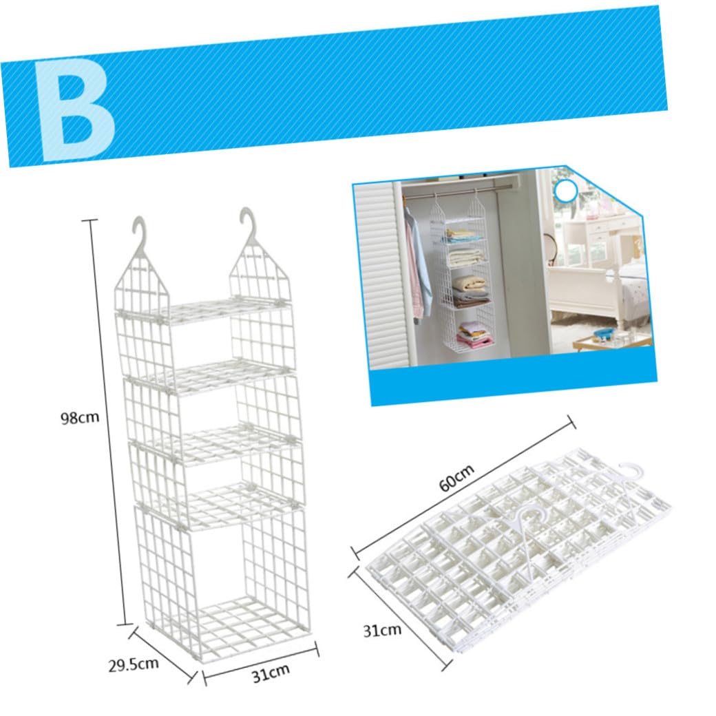 Ipetboom Organizador Blanco de Múltiples Capas y Plástico de Diseño Gancho Colgante Plegable Armario para Ropa Accesorios en Dormitorio