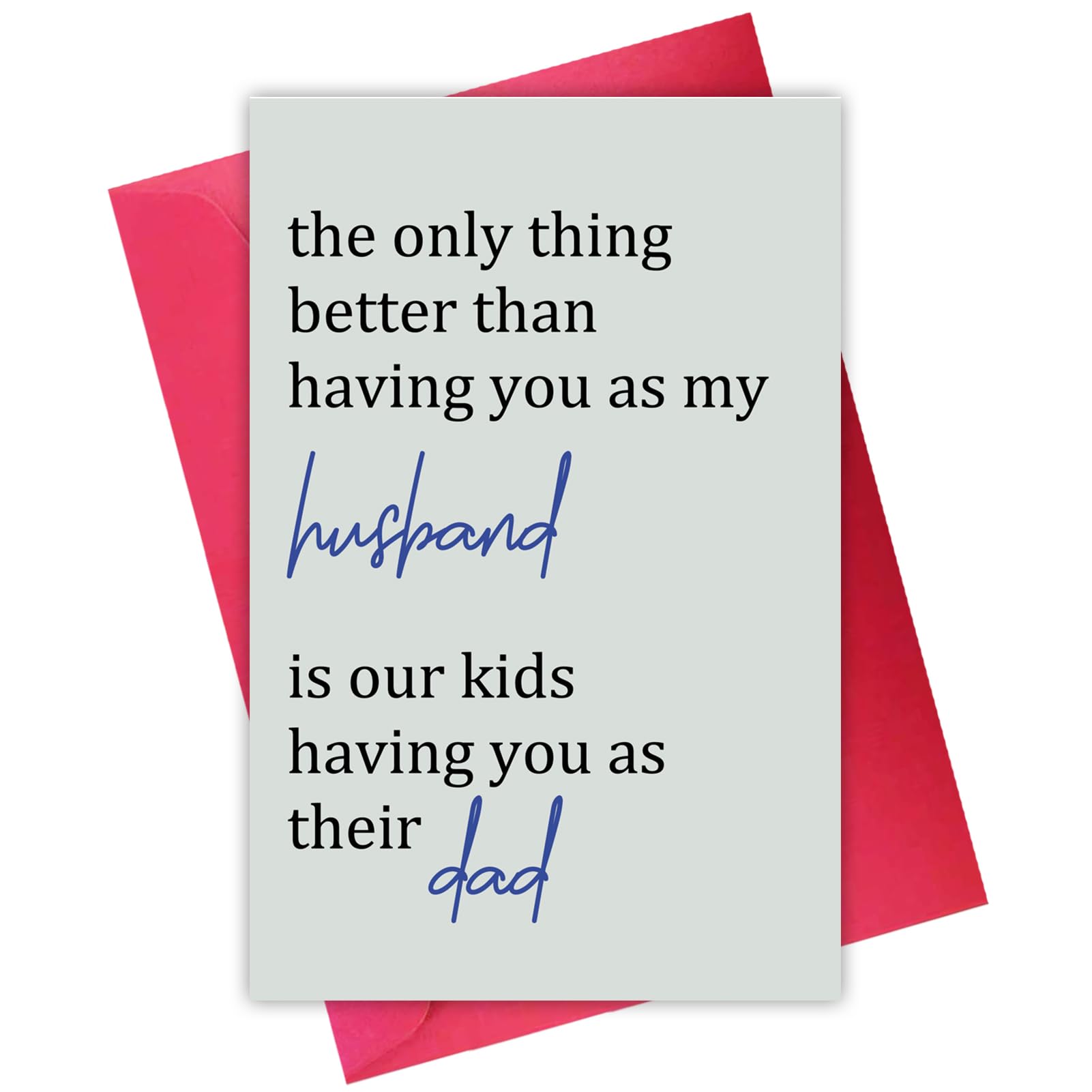 Ygyhiey Simple Fathers Day Card for Husband Boyfriend, Happy Father's Day Card Gifts from Wife Girlfriend, The Only Thing Better Than Having You as