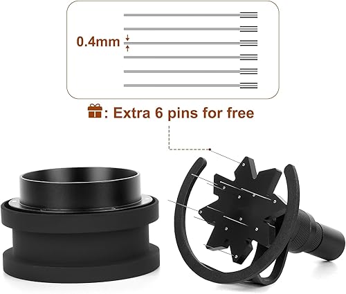 Miniatura 8 de IKAPE Herramienta WDT de 2.126 in, herramienta de distribución de agitador de espresso, distribuidor de 10 agujas de café, agitador de café con