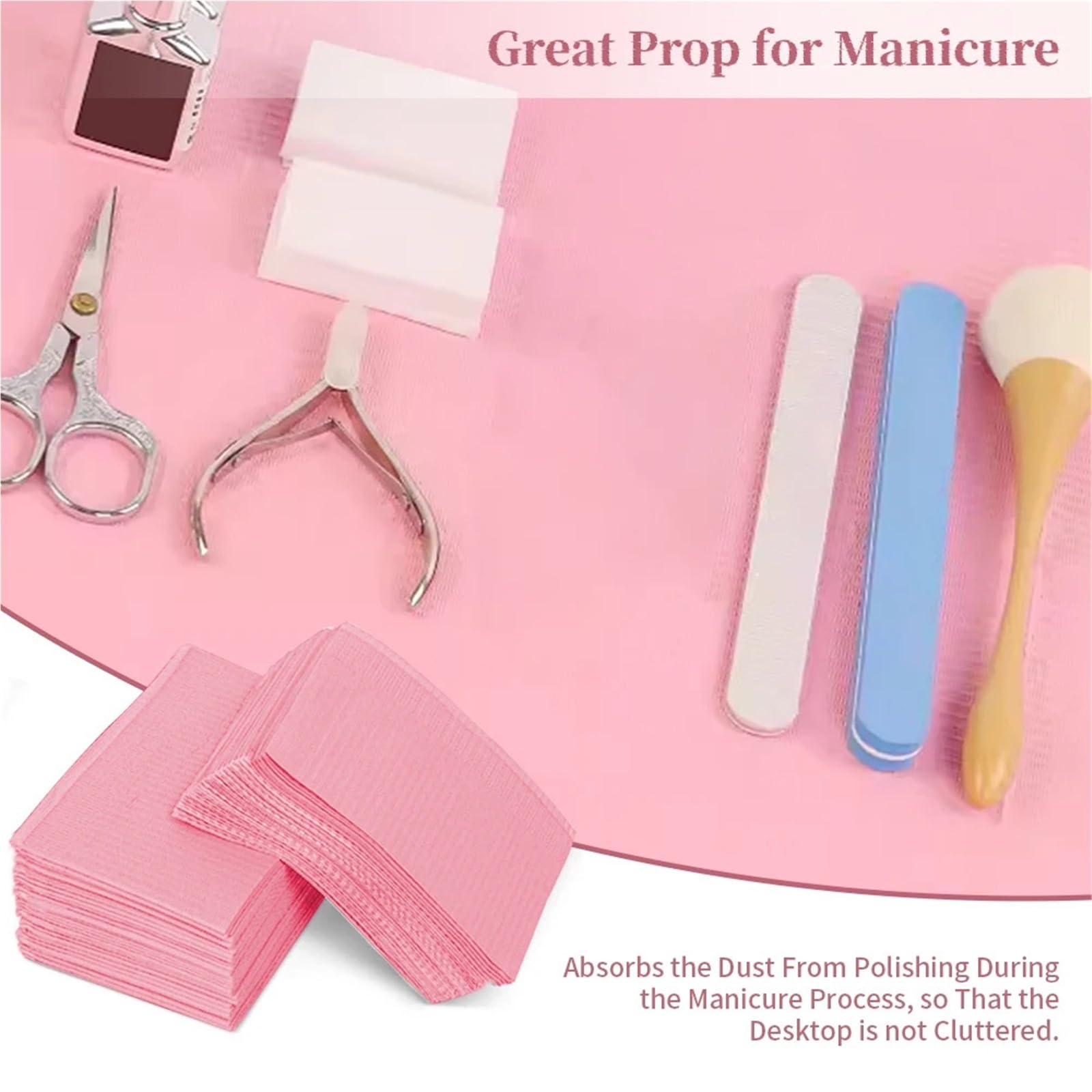 125 pezzi di tappetino for nail art, cuscinetti puliti for unghie, tovaglie impermeabili, strumenti for manicure, accessori, tavolo for tatuaggi(Pink)