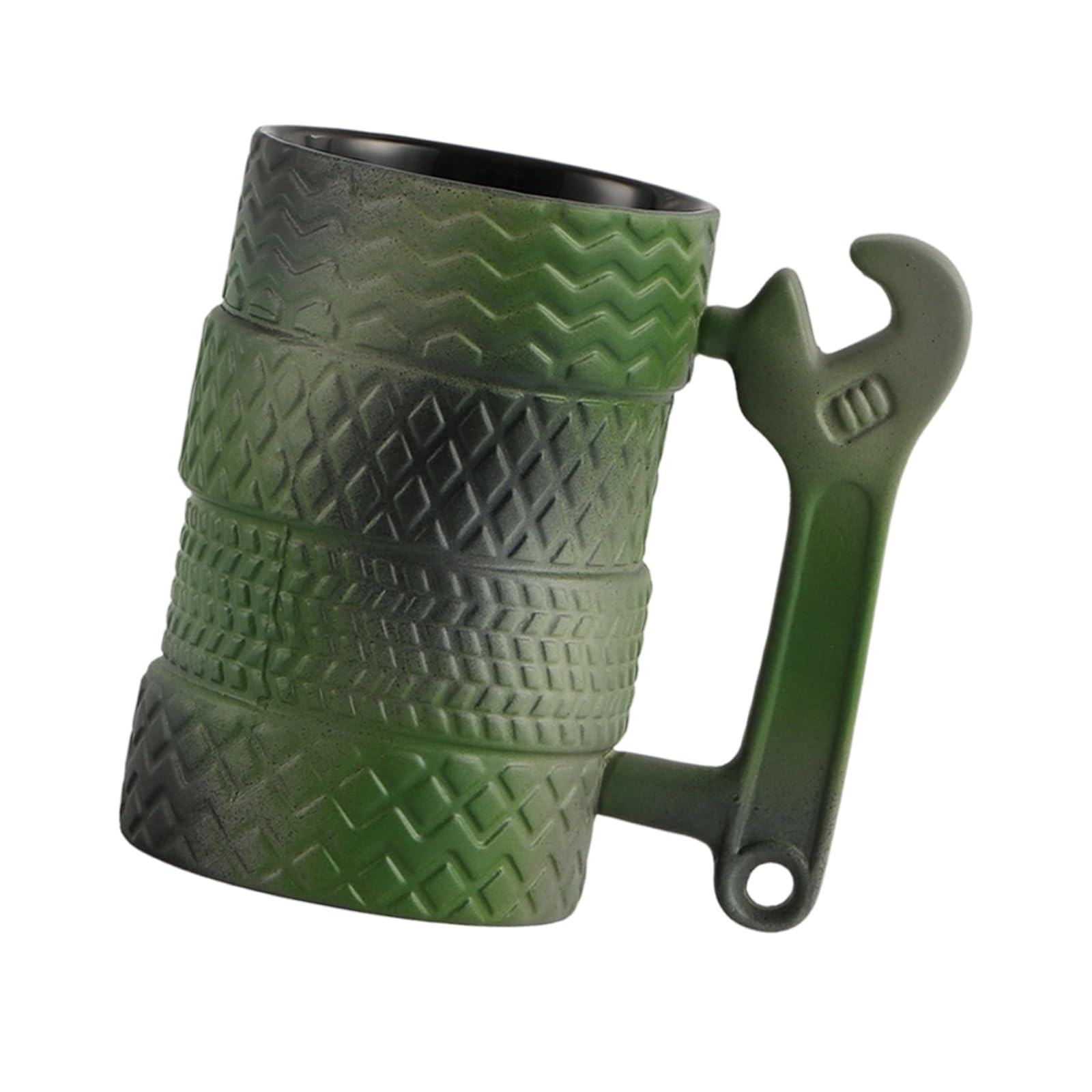 LUCKGONI Unique Tire Texture Design Ceramic Coffee Mugs for Hot Drink with Insulated Body and Comfortable Handle Portable Cup