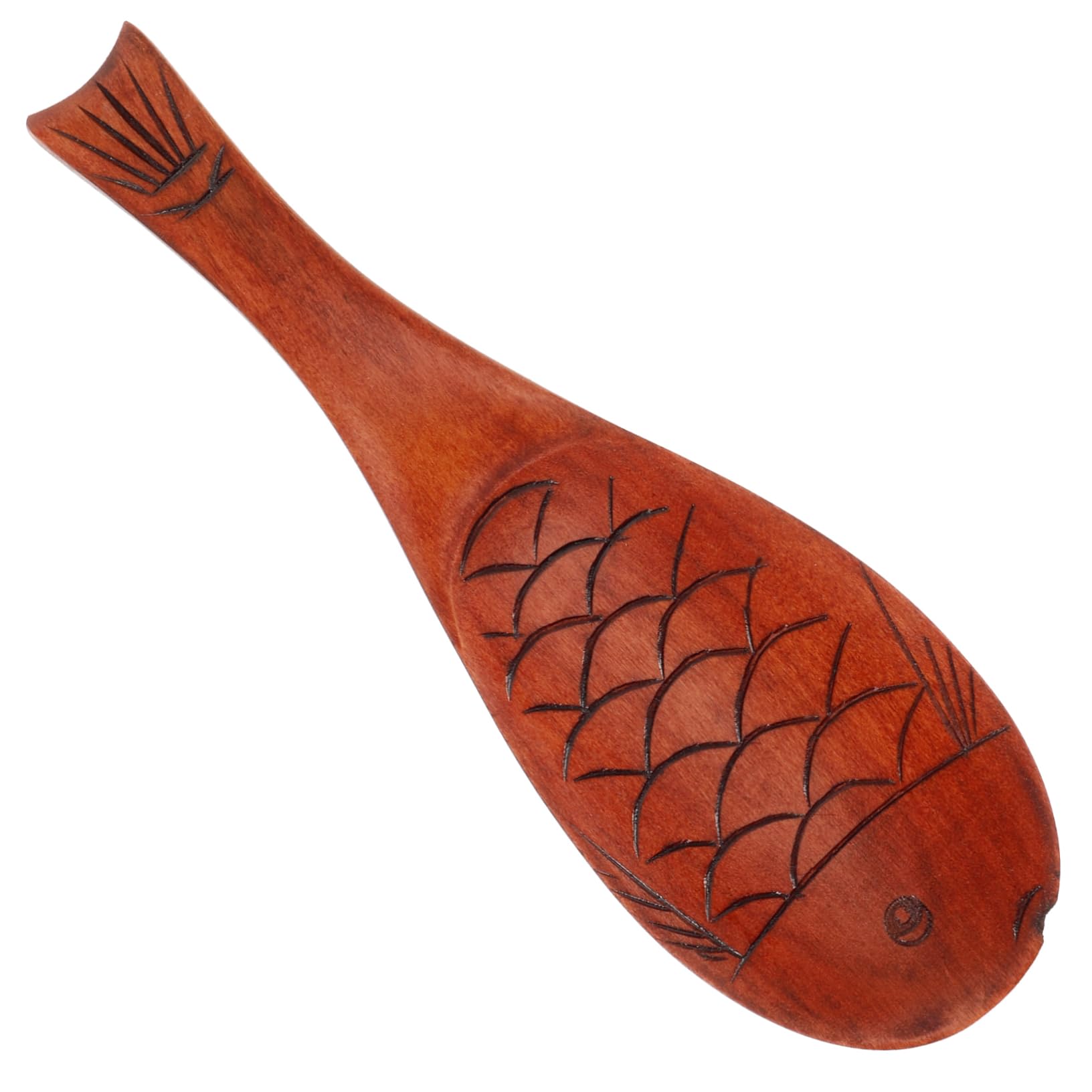 Alipis Wooden Rice Spoon Fish Shaped Design Ergonomic Grip Nonstick Cooking Utensil for Home Use for Mixing Rice Serving Dishes and Effortless Stirring