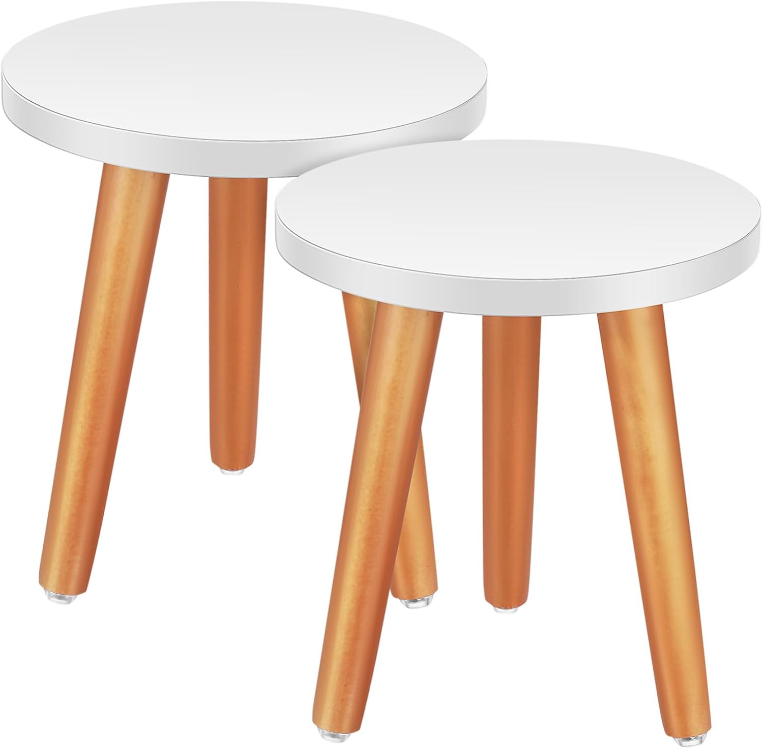 2pcs Natural Wood Plant Stands Small Indoor Plant Stools Stool Riser for Houseplants