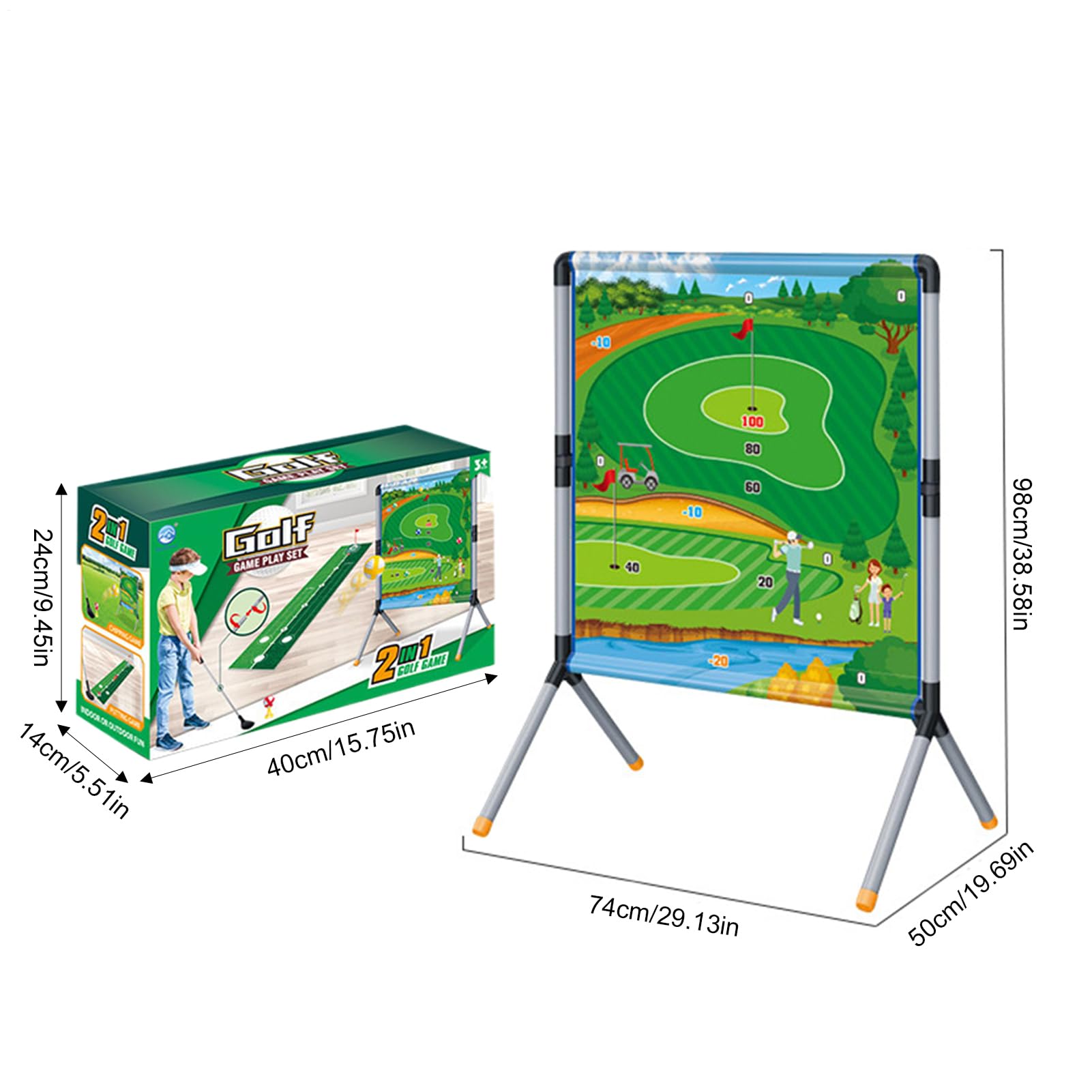 Golfspiel für den Garten mit Tee und Ball | Golf Chipping Spiel und Set Schlagmatte Golfzubehör für Kinder, Erwachsene, Garten, Strand