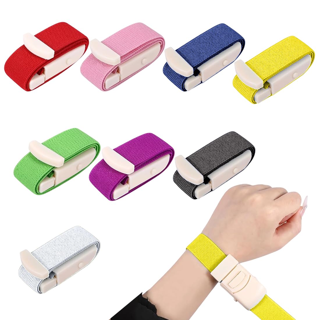 8 Stück Tourniquet Blutabnahme Set, Venenstauer mit Schnalle, Holster, geeignet für Ärzte, Sanitäter, Camping und Outdoor (8 Farben)