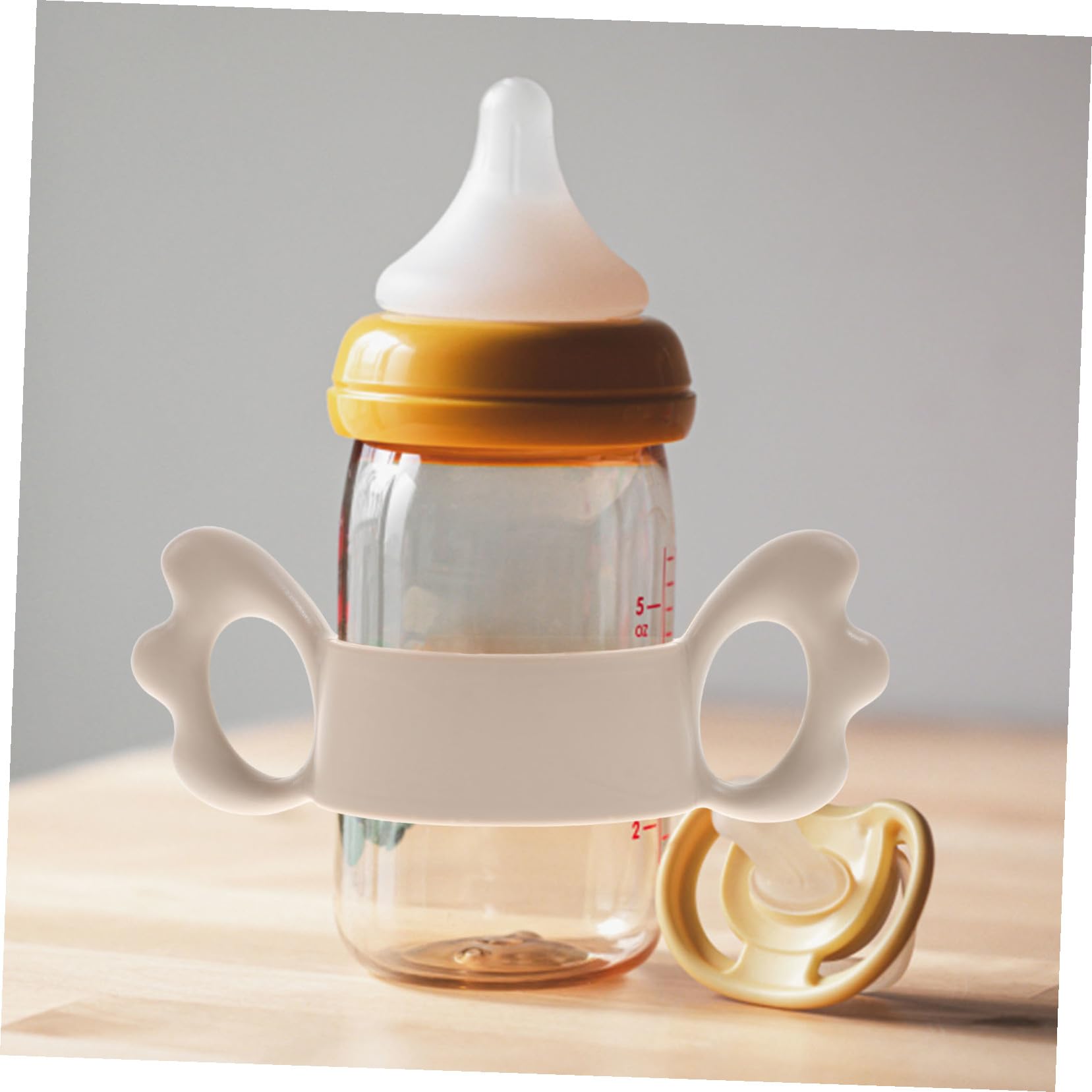 Asa de Silicona para Biberón de Cuello Ancho, Color Café | Asa para Biberón de Silicona, Antideslizante y Fácil de Limpiar, para Botella de Ñiño