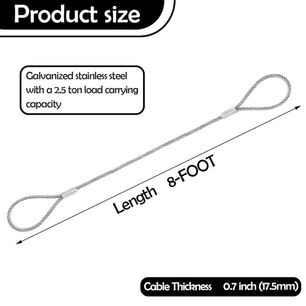 Therwen Single Leg Wire Rope Sling 2.5 Ton Vertical Load