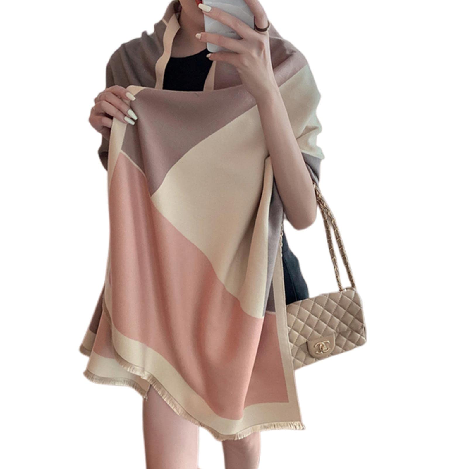 URYYRIT Foulard Écharpe Cachemire Chaude Dames Imprimer Un Châle De Couverture Hivernale Épaisse Et Envelopper Pashmina 180 * 65 Cm Femmes-Wyt57-4