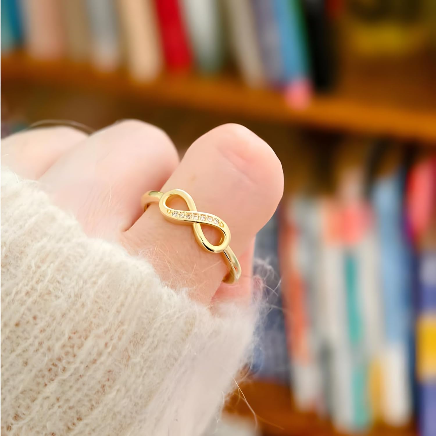 Cubic Zirconia Infinity Band Rings for Women Gold Silver Plated Crystal Infinity Rings Wedding Anniversary Promise Ring Jewelry - Image 2