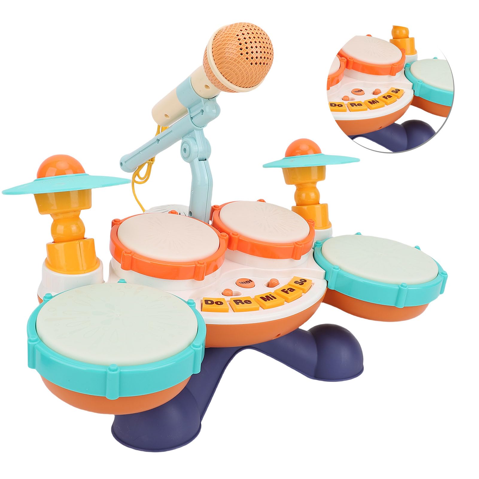 Strumento Musicale a Tamburo per Bambini Tamburo a Mano per Bambini con 4 Luci di Miscelazione per per L'educazione Precoce Gioca All'interazione Genitore-figlio