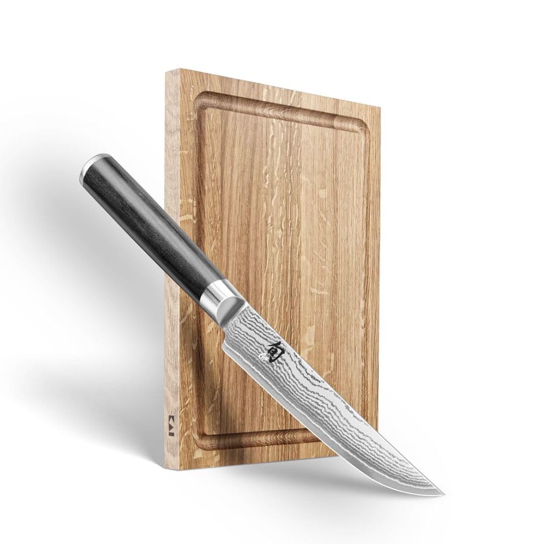 KAI Shun Classic Steakmesserset DM 0711 W25 Eichenbrett 30x22 cm Weihnachtsangebot