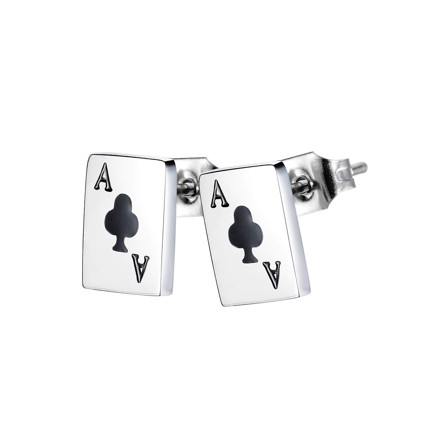 Asma Jewel House Unisex Stainless Steel creative design poker earrings all-match letter for Girls Boys (Black) (B0BXBKXFX2) Amazon Price History, Amazon Price Tracker