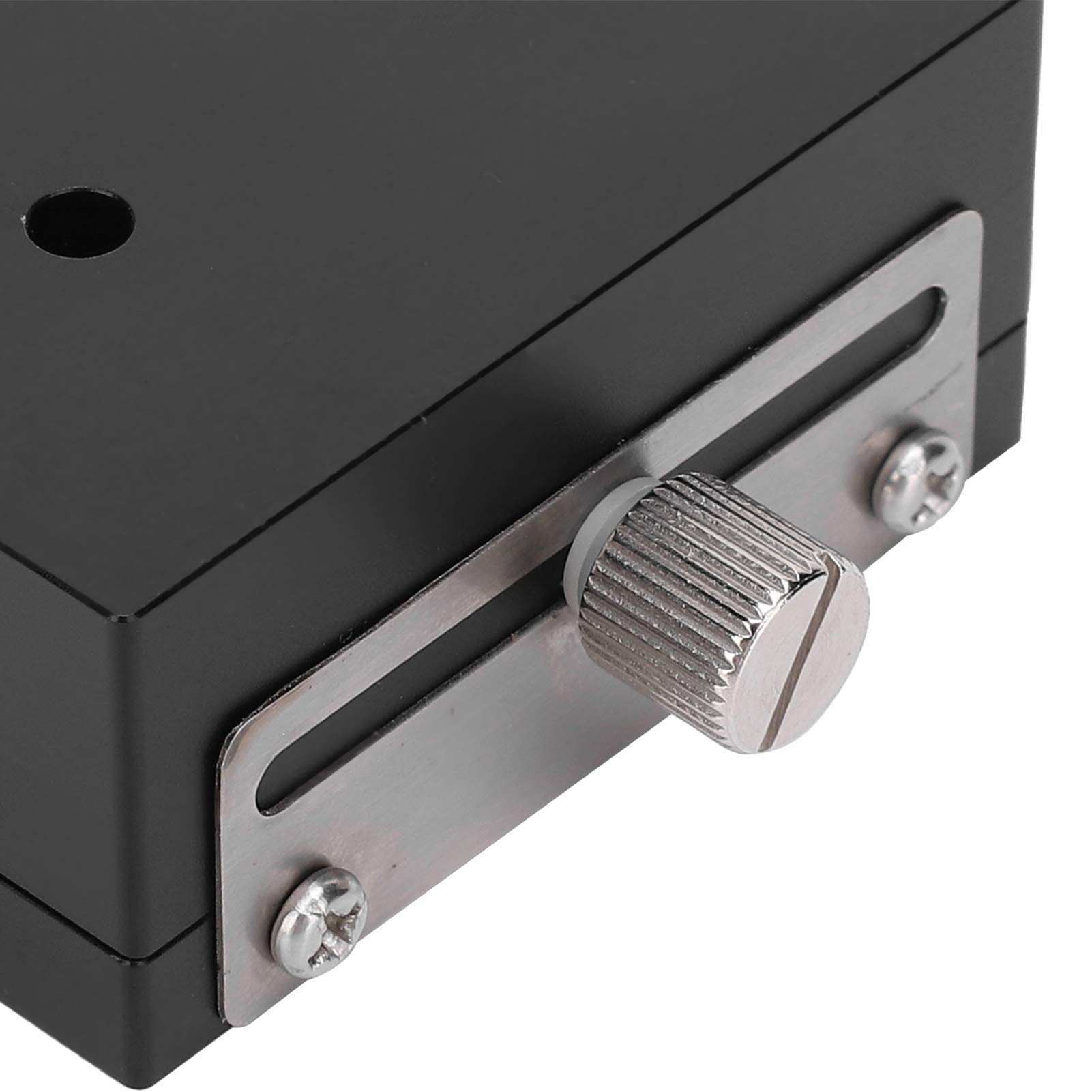 Hyuduo Stolik Liniowy w Osi X, Ręczny Suwak ze Stopu Aluminium z Rowkiem w Kształcie Jaskółczego Ogona, stół do Precyzyjnej Regulacji 60x40mm do Sprzętu Optycznego