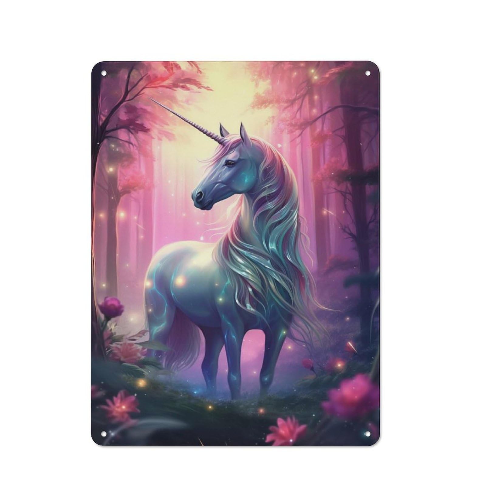 Junmoney Fantasy Unicorn Metal Wall Sign 40X30cm Featuring For Bar Or Restaurant, For Restaurant Interior Fans