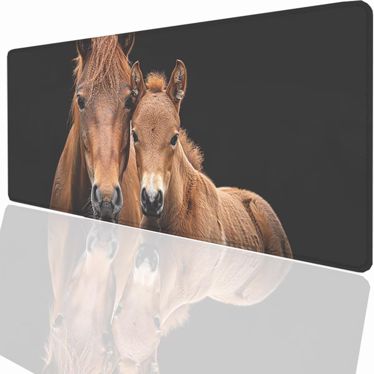 Podkładka pod mysz do gier XXL duża mysz 1500 x 800 x 3 mm, duża podkładka pod biurko z antypoślizgową gumową podstawą dla graczy PC, poprawia precyzję i szybkość zwierzęcia koń LMDT12666