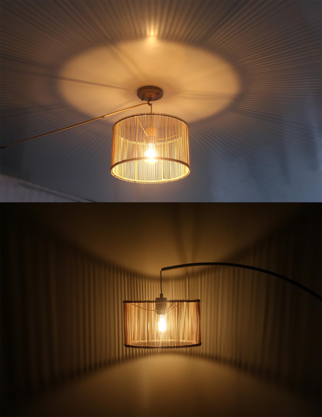 paralume in rattan di ricambio per lampada boho per lampada da terra lampadari a sospensione arco lampade a sospensione