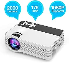 Topiky Video Projector, Full HD 1920 * 1080P 3D LED LCD Movie Projector
2000lumen Home Theater Projector with Remote Control Support
Bluetooth,HDMI,AUX,USB,VGA,SD Card for Entertainment Gaming(White)
Estimated Price : £ 61.99