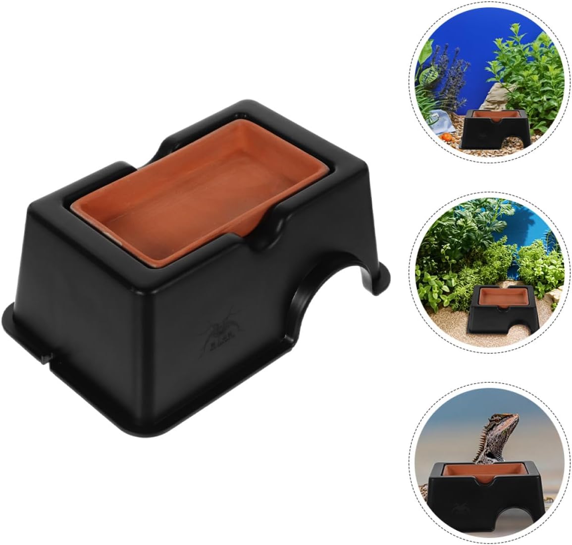 2pcs Humid Hideout Ceramic Reptile Cave Shelter for Gecko Tank Habitat Decor Reptile Accessory Hideout for Tarantulas and Amphibians