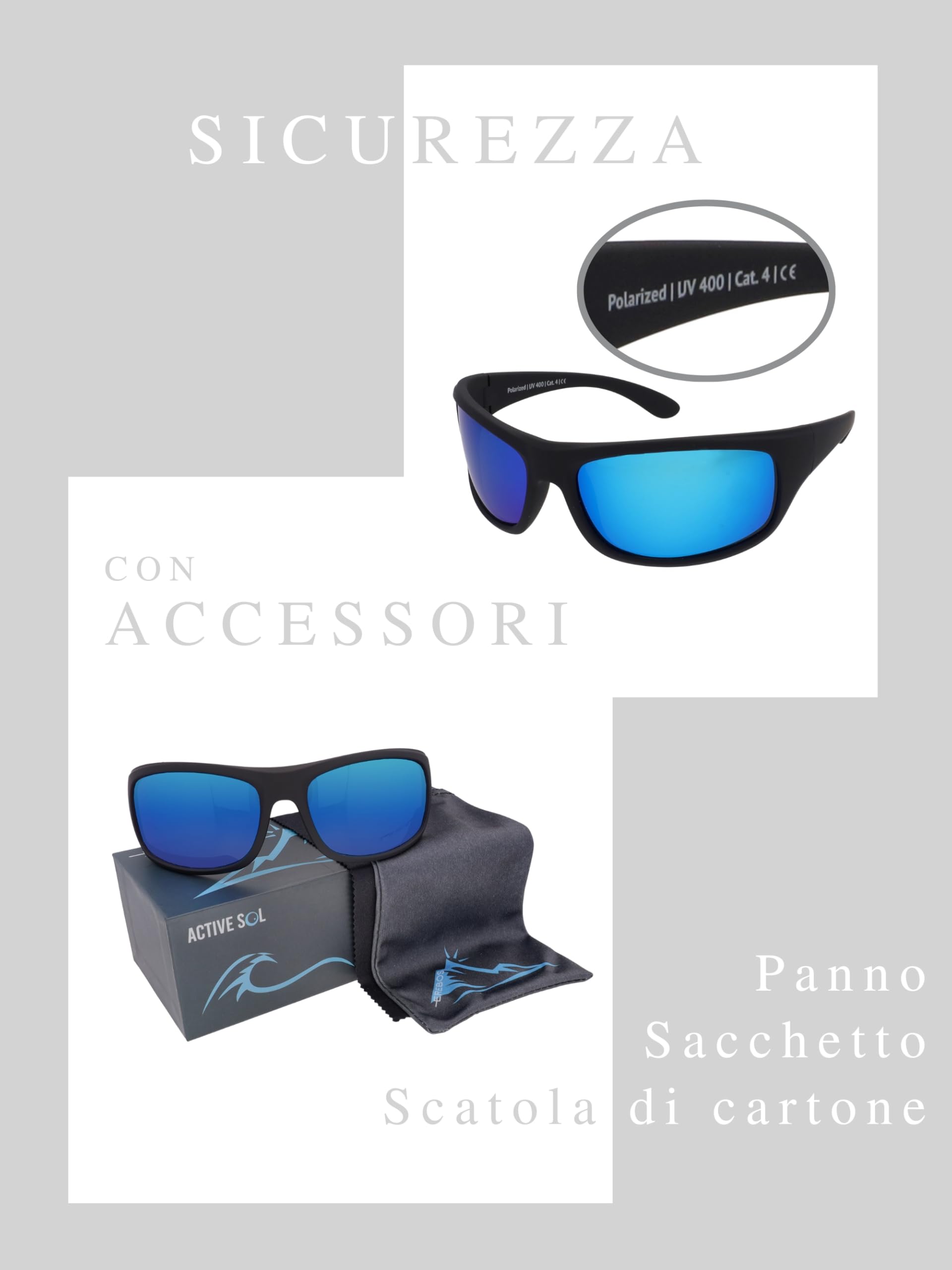 EREBOS Occhiali da sole categoria 4 - extra scuri per uomo e donna, polarizzati a specchio, occhiali da ghiacciaio CAT 4, UV 400, occhiali per occhi sensibili alla luce