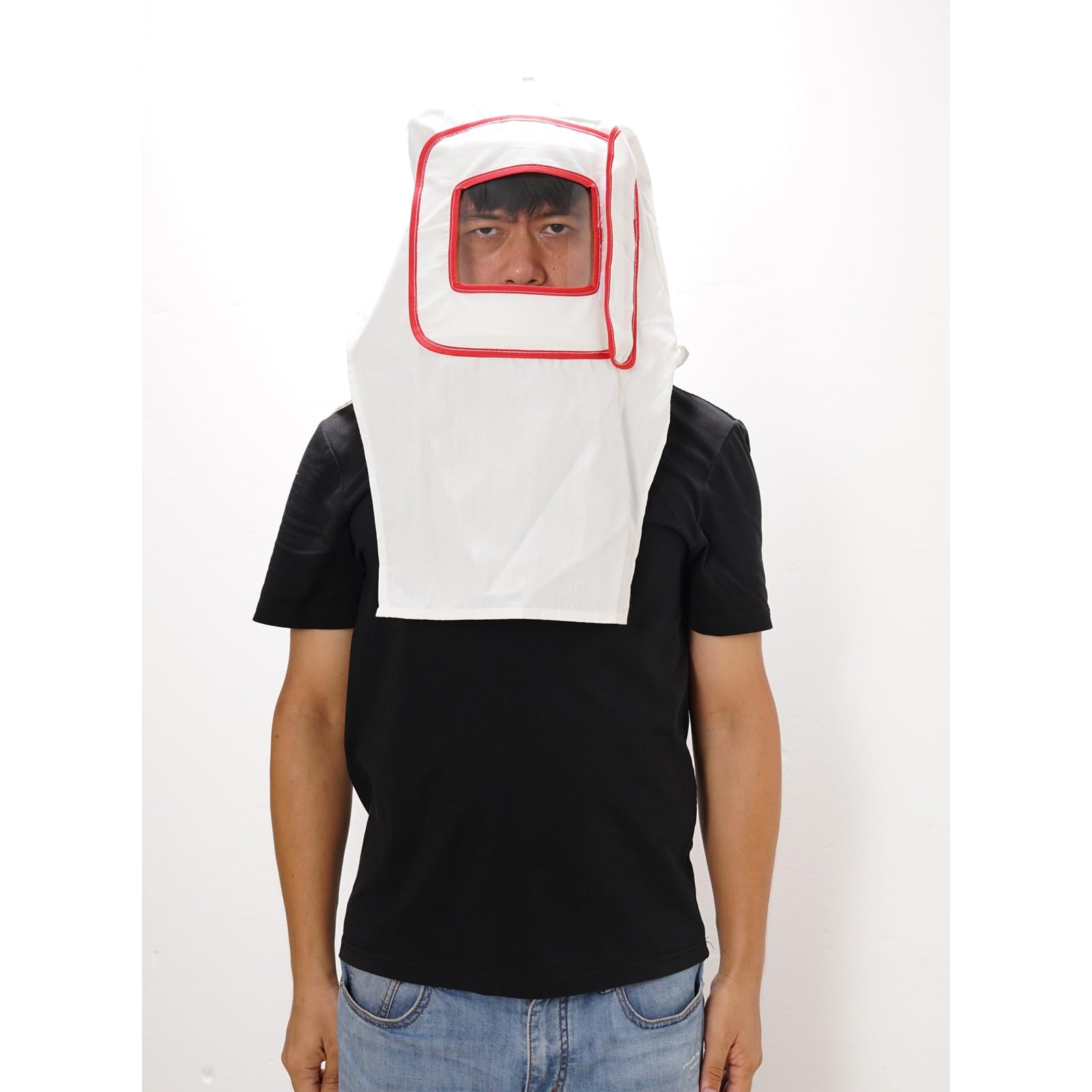 SwitZer Sand Blasting Hood with Viewing Window, Lightweight Abrasive Blasting Hood, Replacement Sandblast Helmet Hood for Dust Protection, White